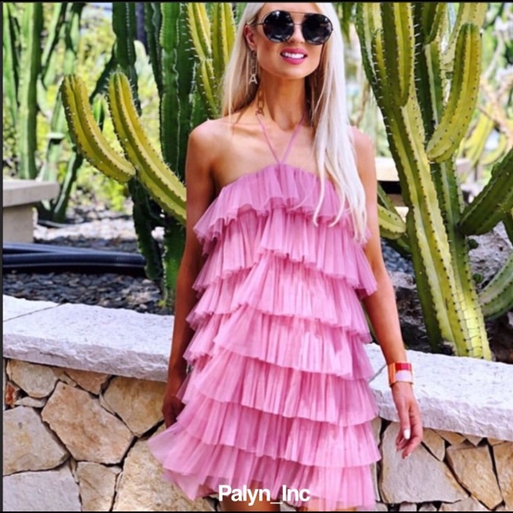ZARA RUFFLED TULLE DRESS PINK - Picture 3 of 8